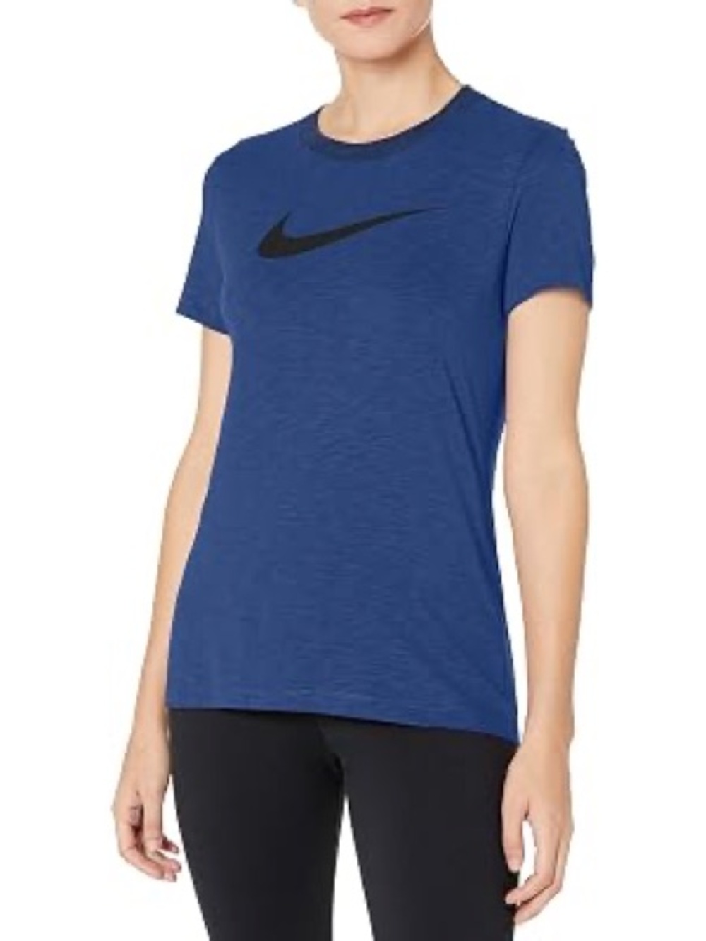 Nike Women's Royal Blue Short Sleeve Tee with Black Swoosh